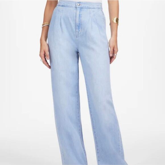 NEW Madewell The Harlow Wide-Leg Trouser Jean Light Blue Airy Denim Edition Jean - Picture 3 of 16